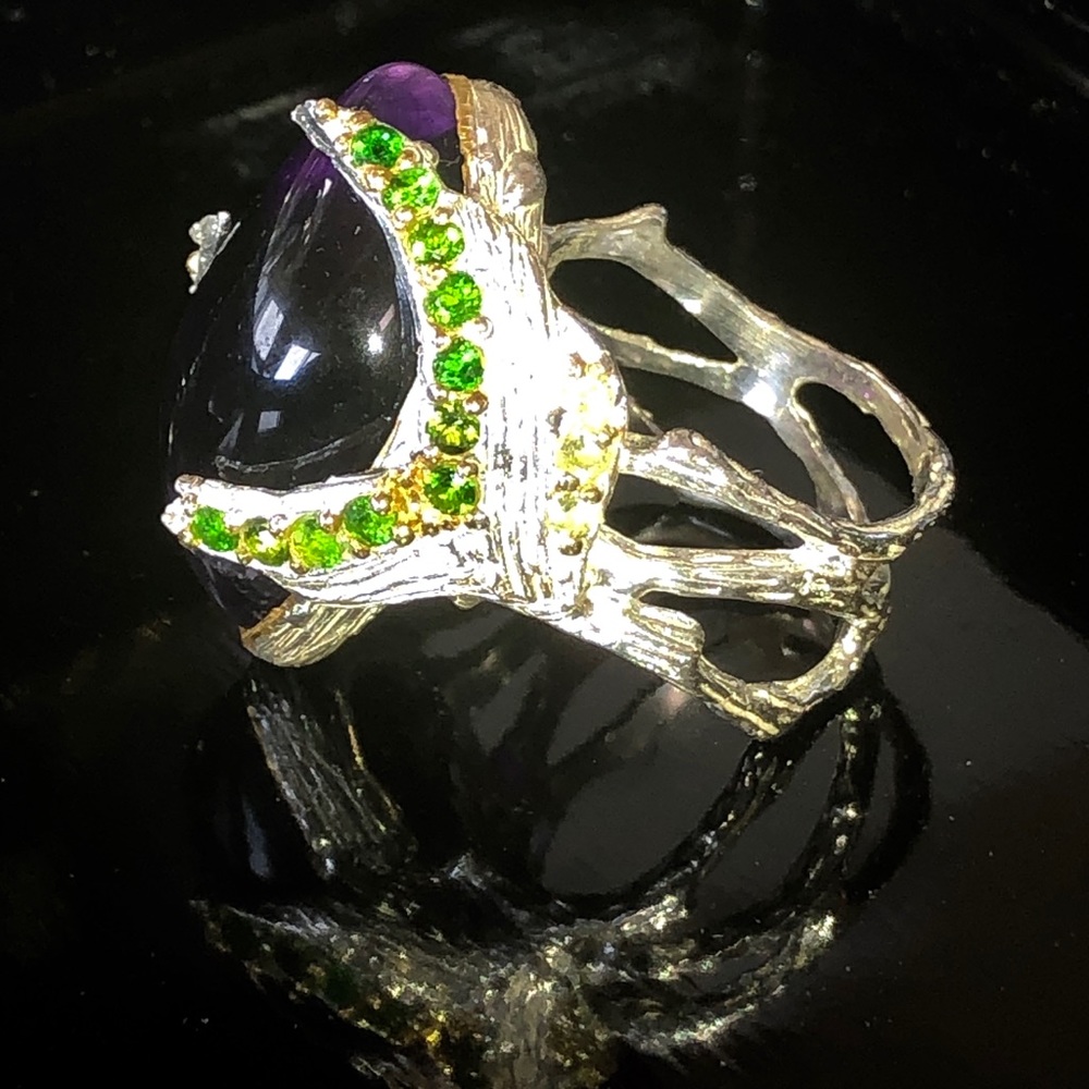 Unique Genuine Amethyst Ring